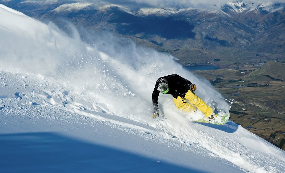 Snowboarder on the slopes